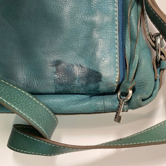 Teal Blue Leather Bag | Fossil - Picture 8 of 9